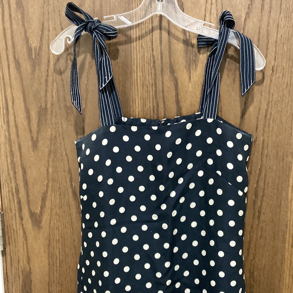 J Crew linen polka dot sun dress
